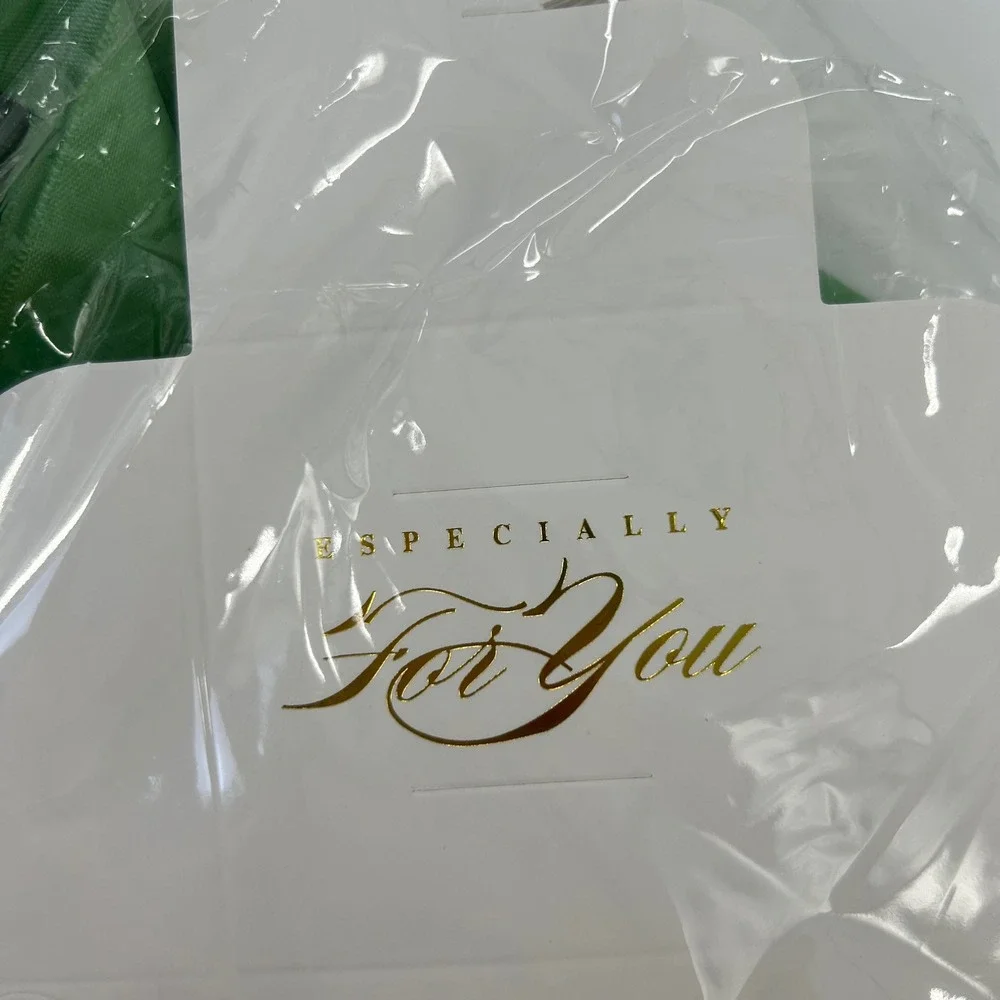 50 Pack White Especially For You Favor Boxes with‎ Green Ribbon 2.5 Inch